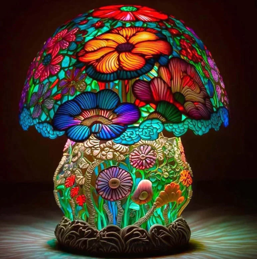 Rustgevende Glas-in-lood Lamp – Zacht Licht En Warme Sfeer