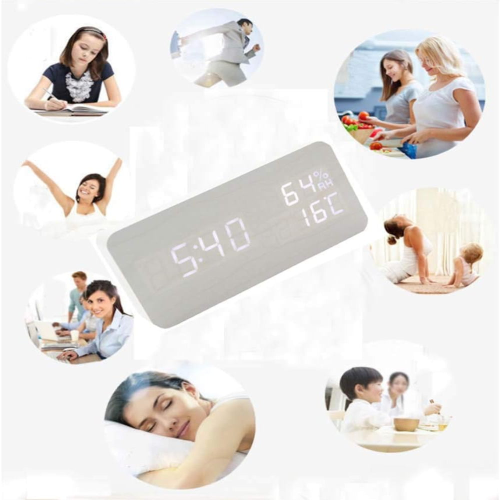 LED-klocka med röststyrning – Modern design och smart funktionalitet