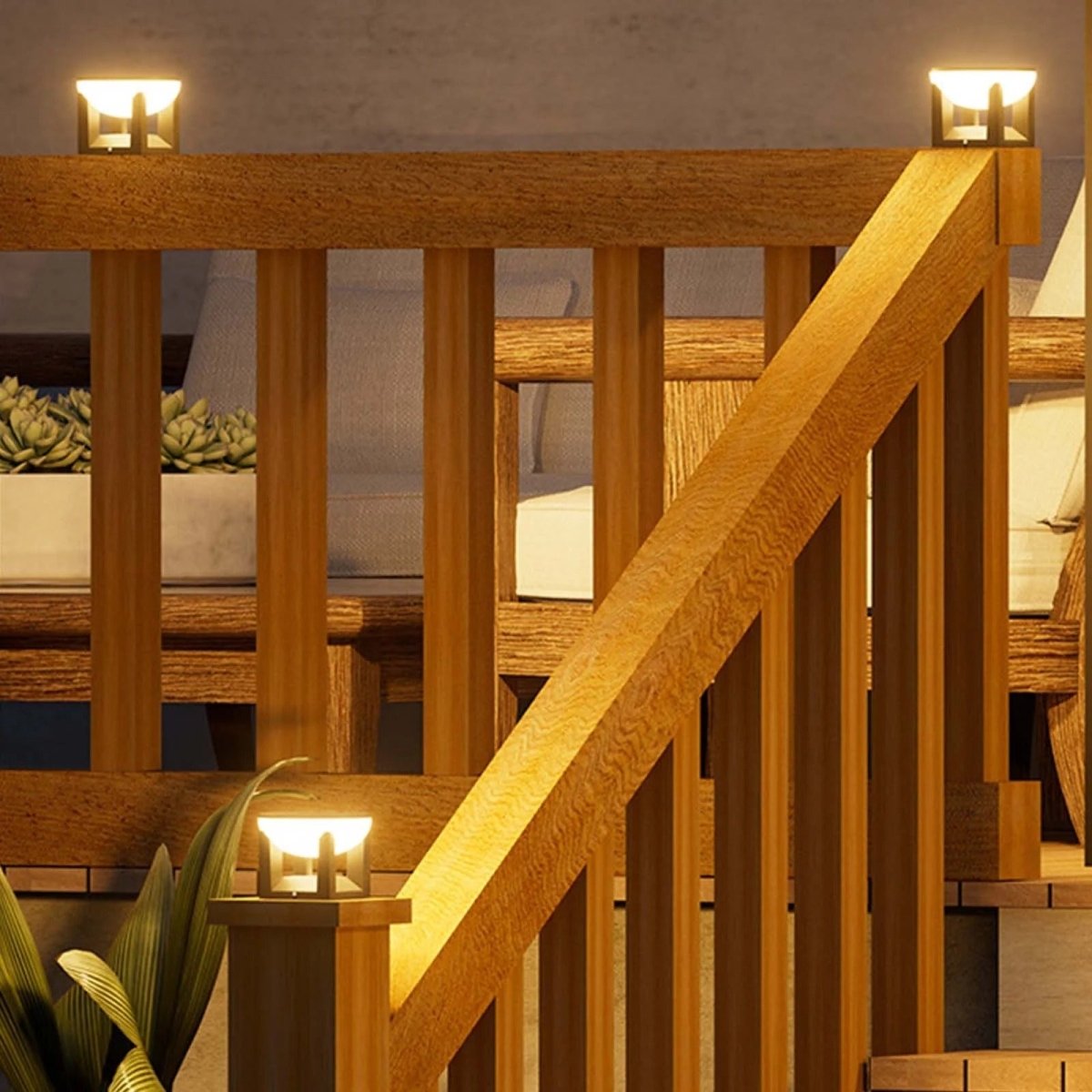 Lampada solare da esterno - Forma quadrata e finitura moderna