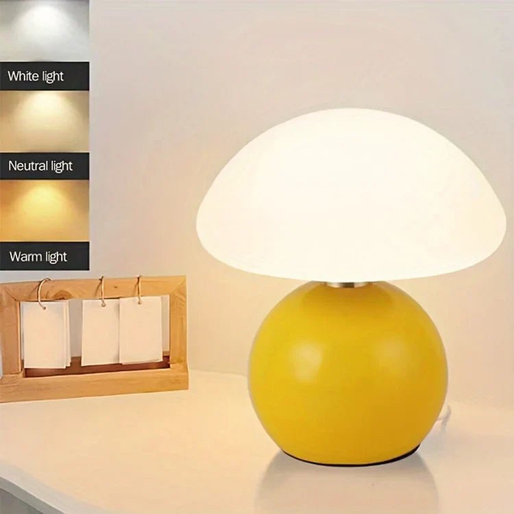 Stolová lampa v tvare huby – elegancia a originalita