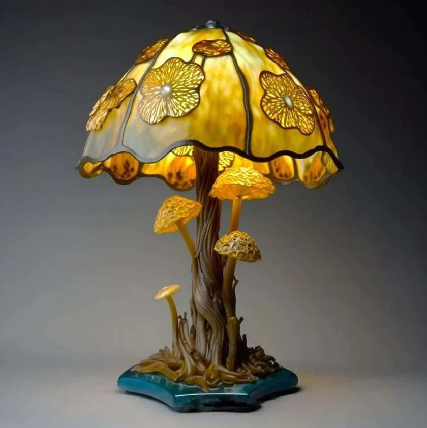 Rustgevende Glas-in-lood Lamp – Zacht Licht En Warme Sfeer