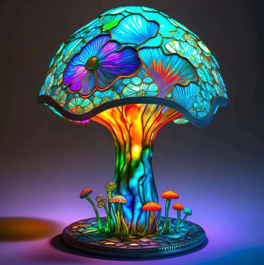 Rustgevende Glas-in-lood Lamp – Zacht Licht En Warme Sfeer