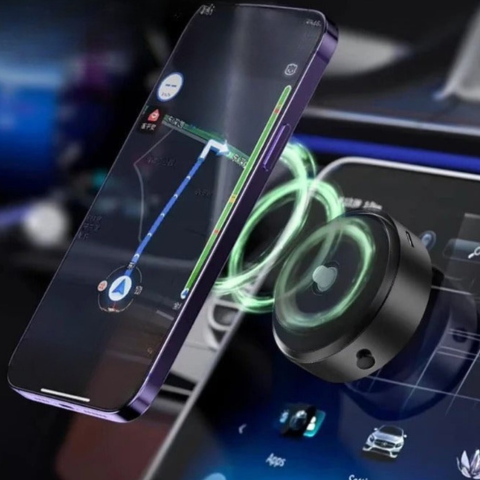 Support Téléphone Magnétique 360° Pour Voiture — Fixation Solide Et Utilisation Pratique