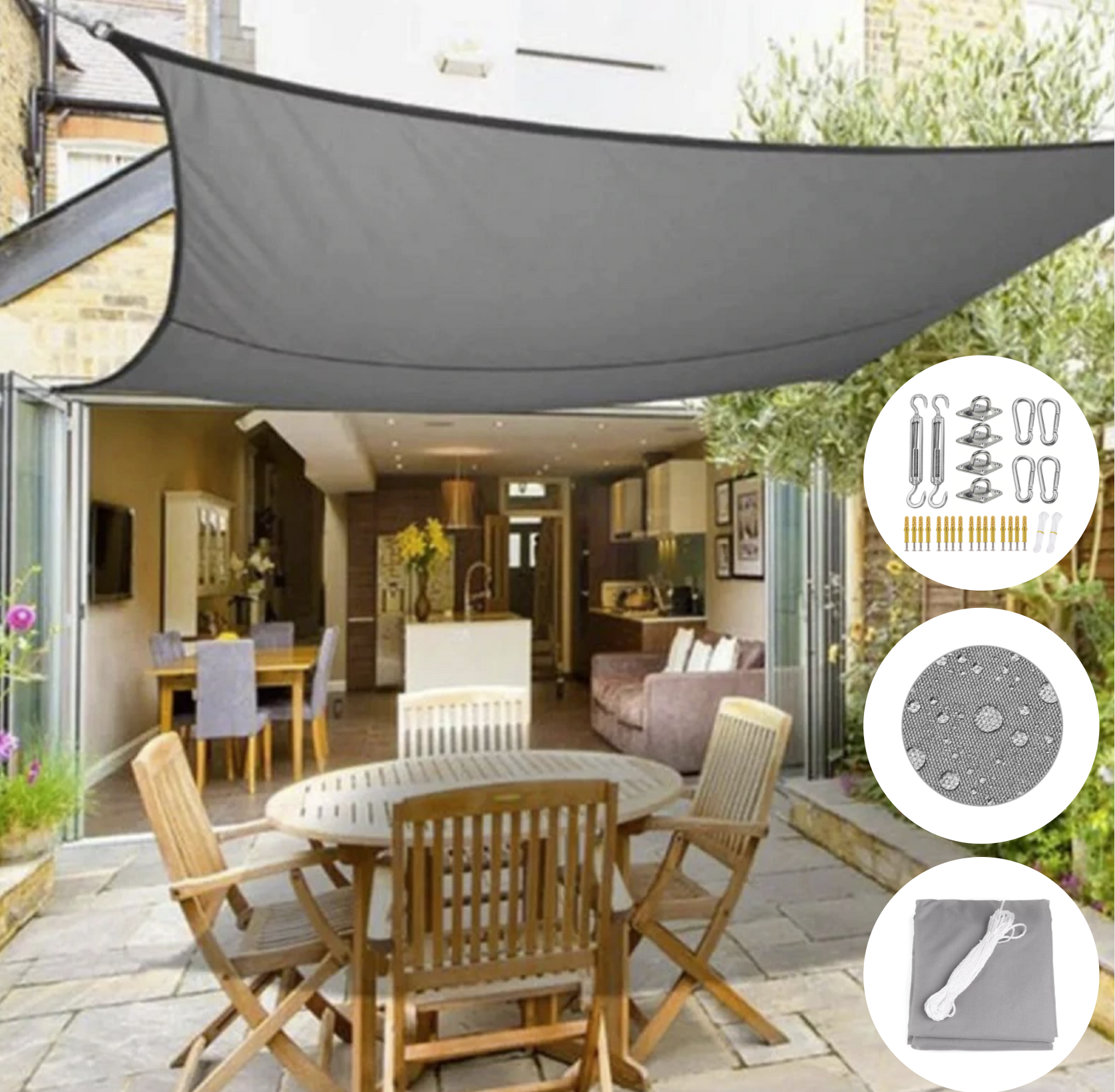 Waterproof Shade Sail – Solar Protection and Elegance for Garden