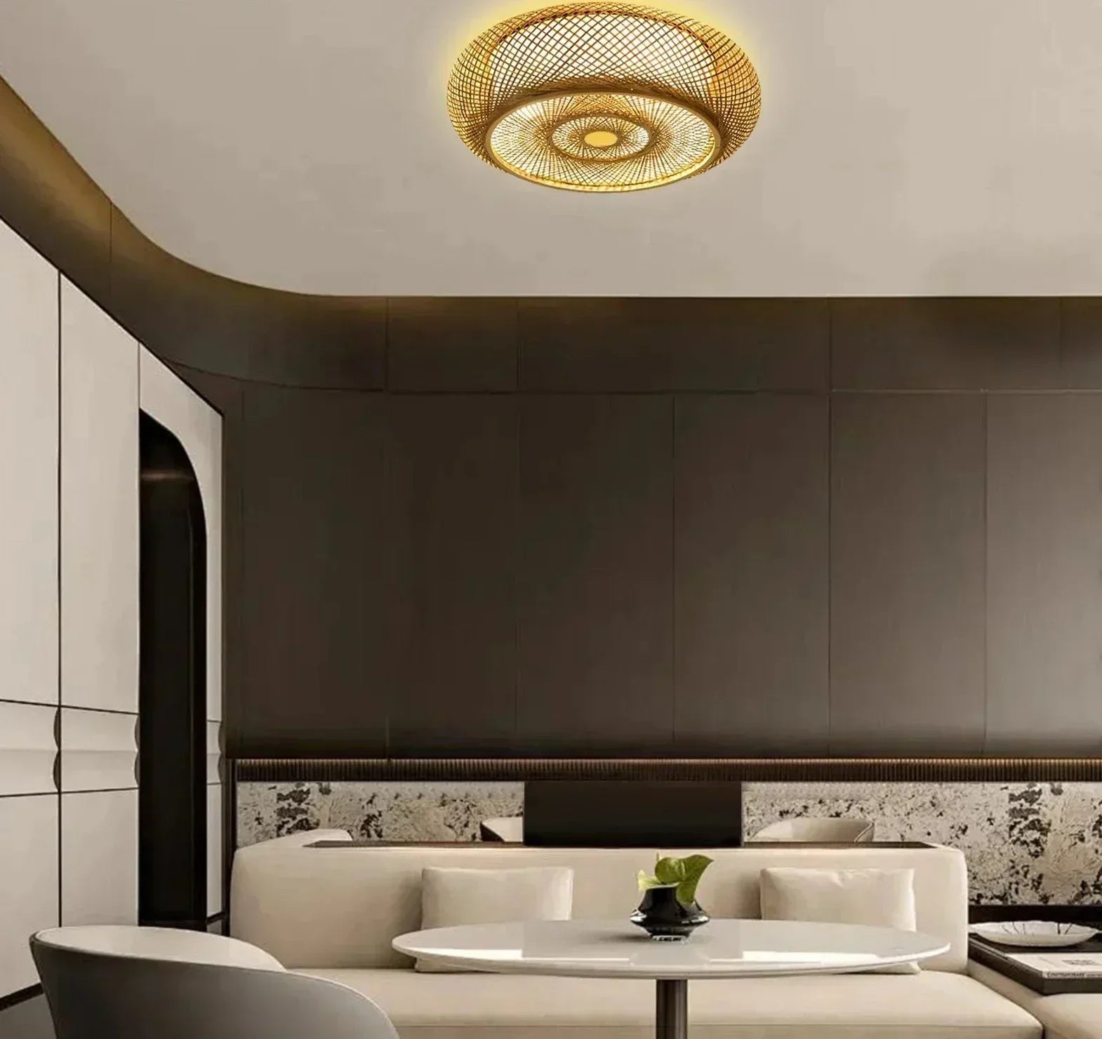 Candeeiro de suspensão em bambu natural - Elegância e autenticidade