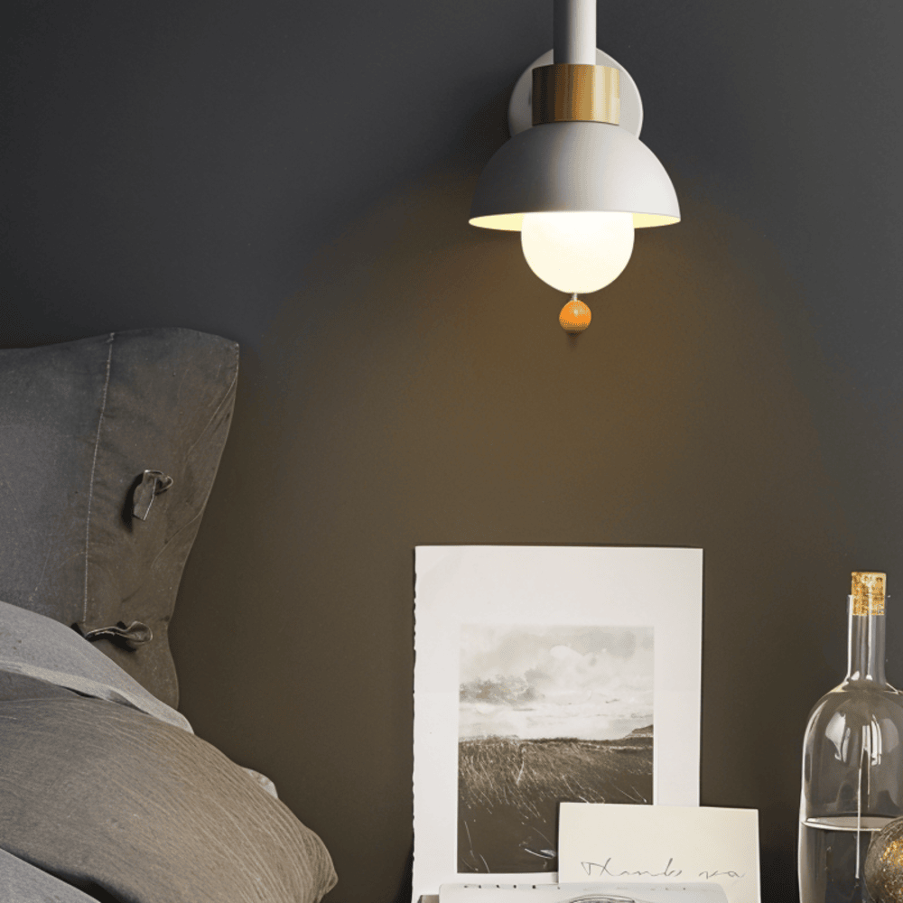 Lampada da parete pastello con interruttore a scomparsa - Illuminazione soffusa e stile moderno