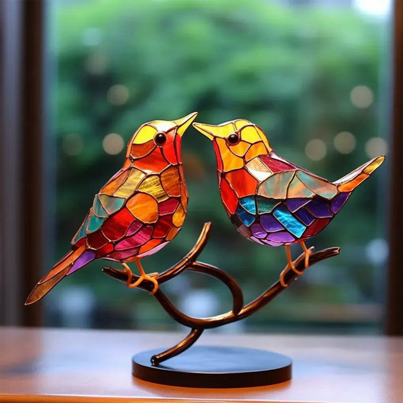 Decoratief Ornament – Vogels Geplaatst Op Een Tak 