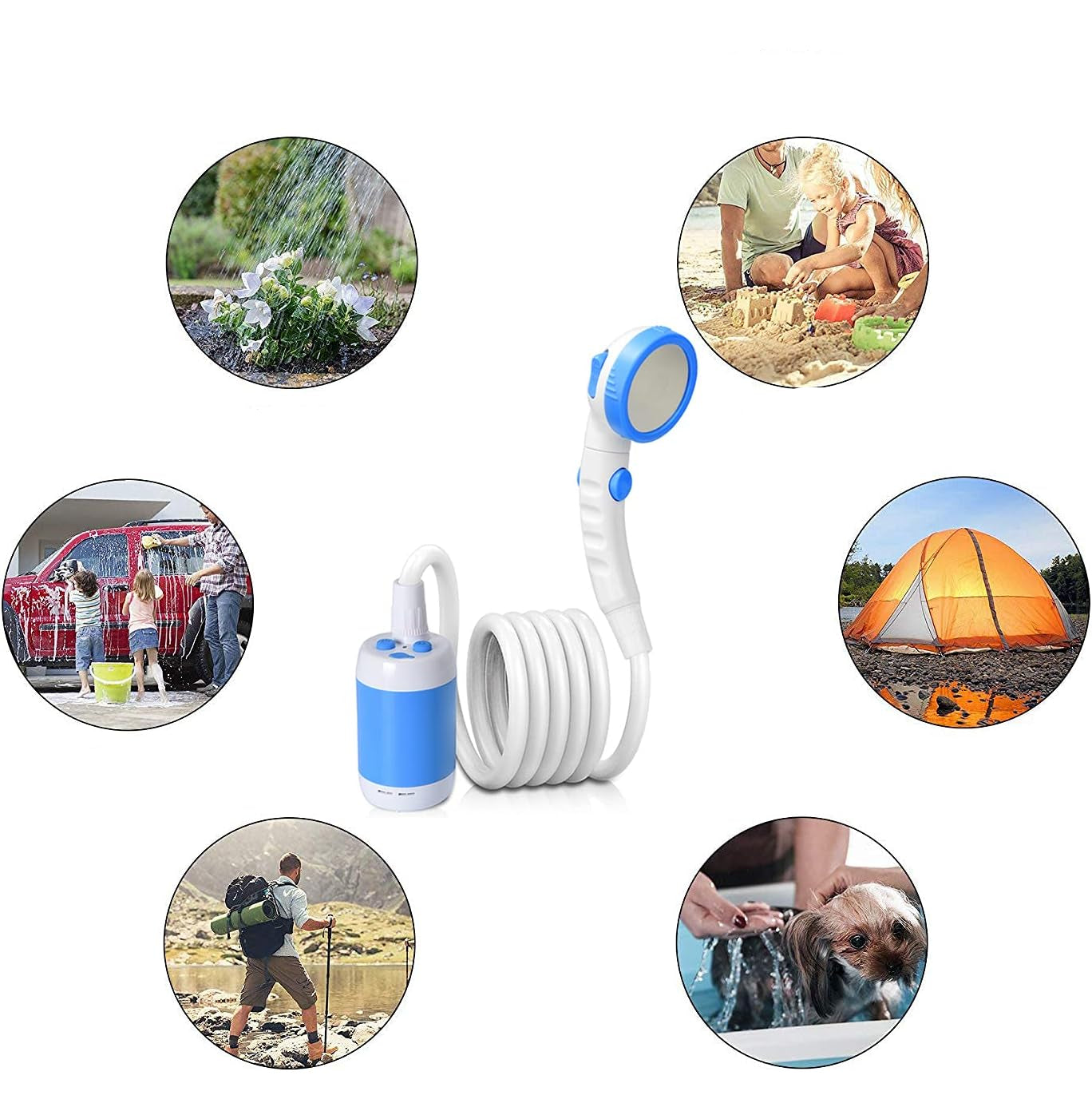 Kempingező hordozható zuhany – Praktikus és könnyen használható 