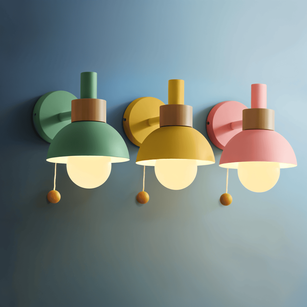Lampada da parete pastello con interruttore a scomparsa - Illuminazione soffusa e stile moderno