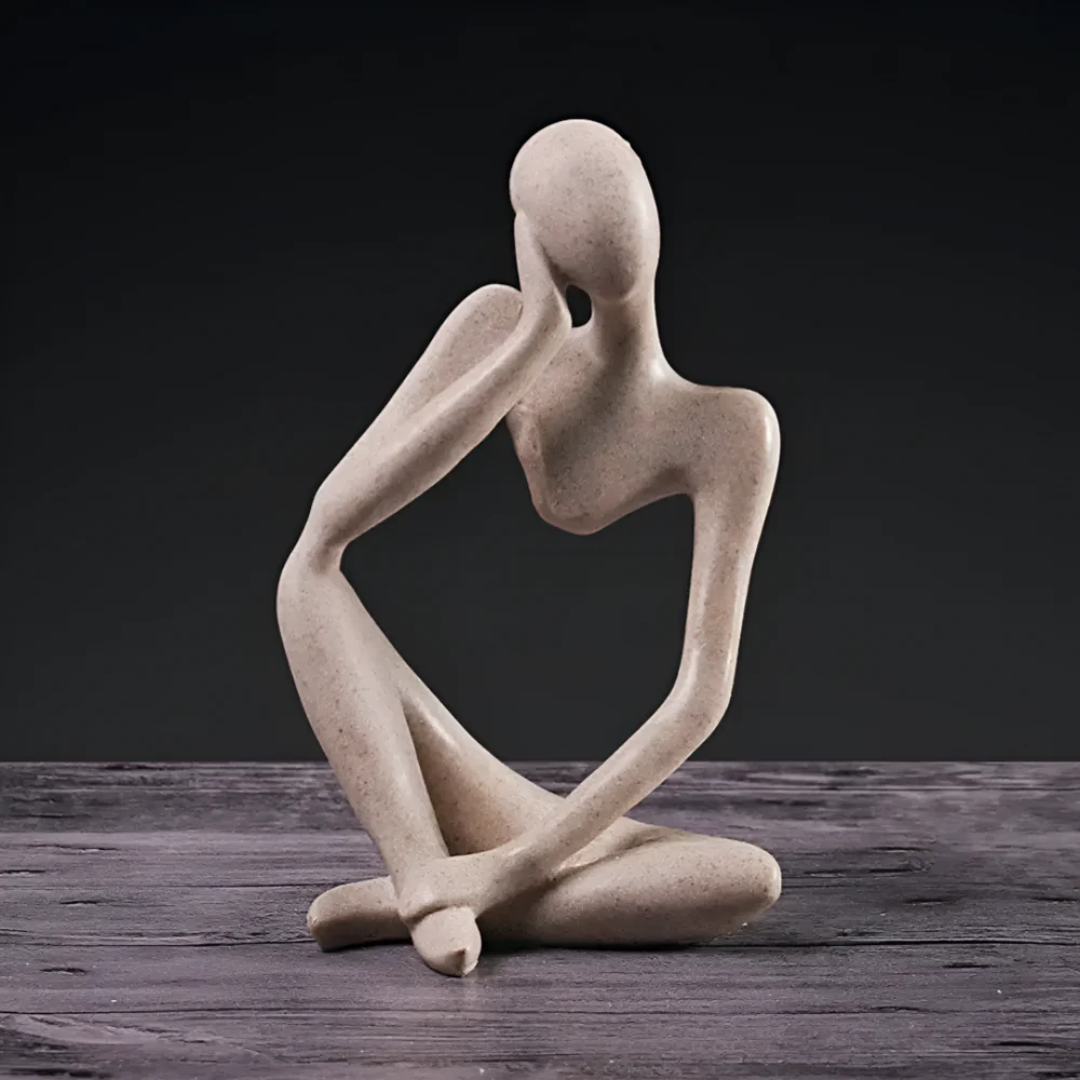 Abstracte Sculptuur Denker – Contemplatieve Elegant En Modern Ontwerp 