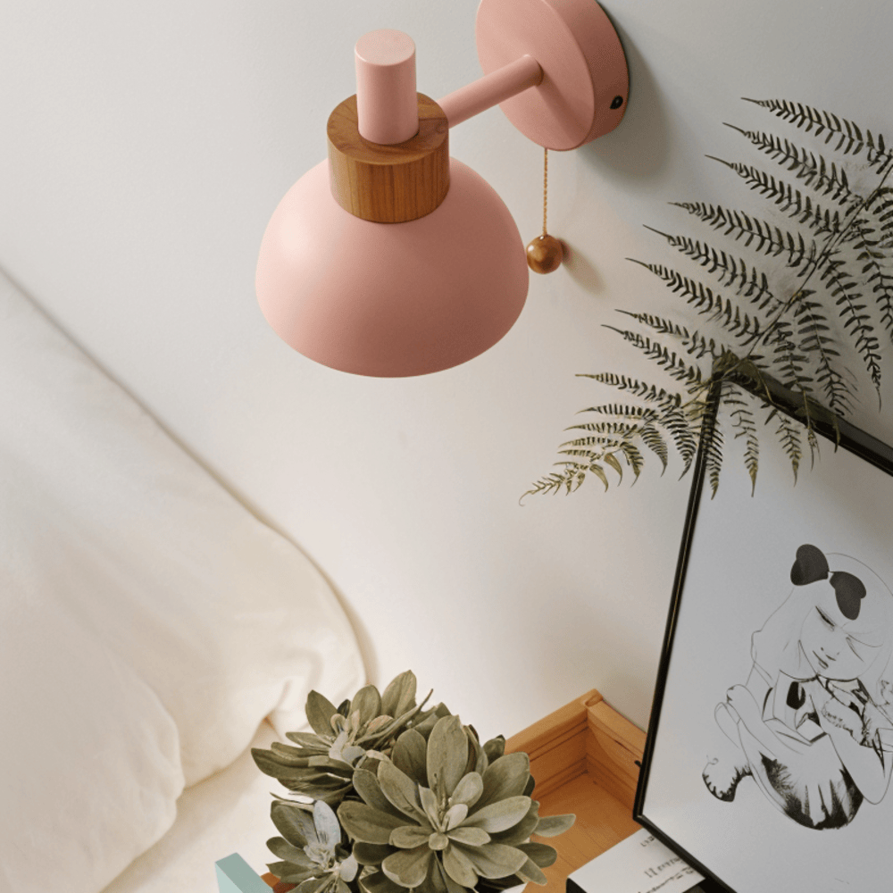 Lampada da parete pastello con interruttore a scomparsa - Illuminazione soffusa e stile moderno
