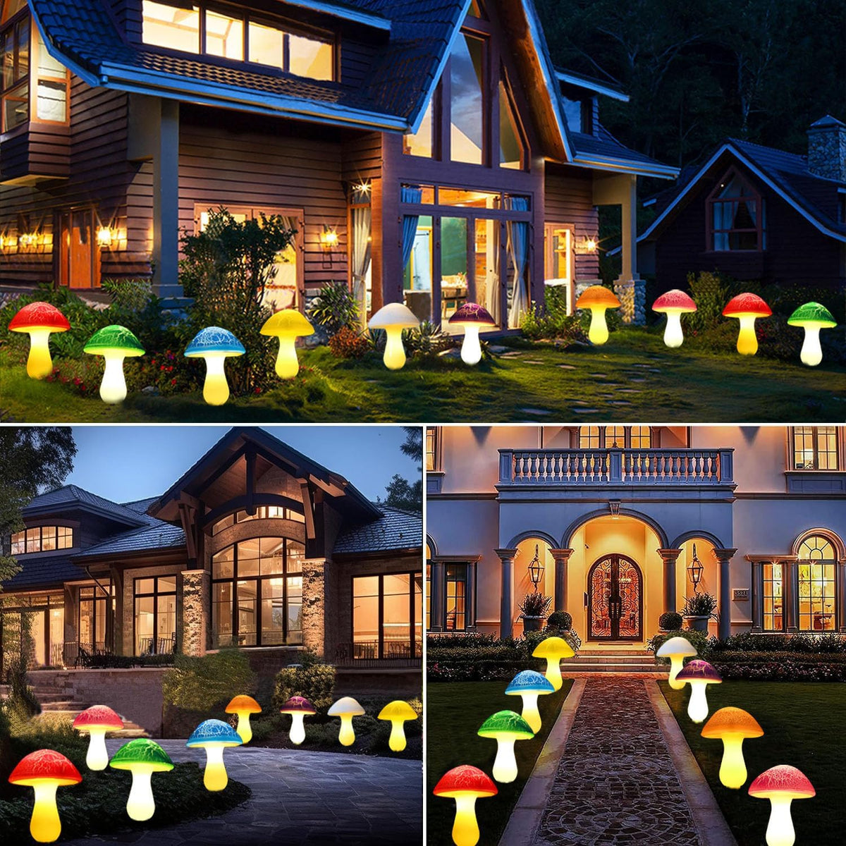 Garden Solar Light Kit — Decorative Glowing Mushrooms 