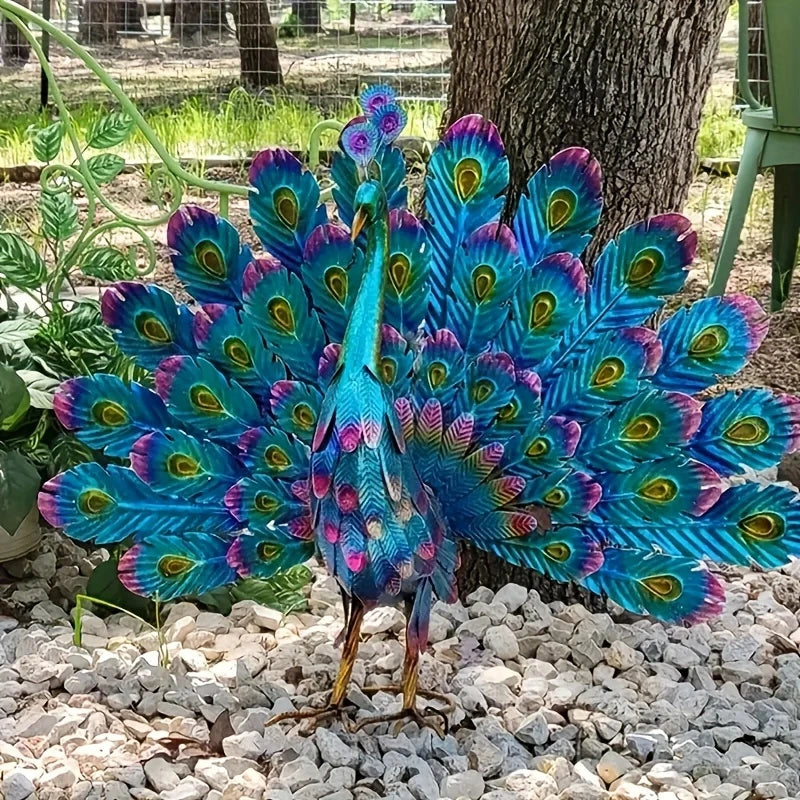 Sculpture Paon Majestueux – Symbole De Beauté Et Prestige