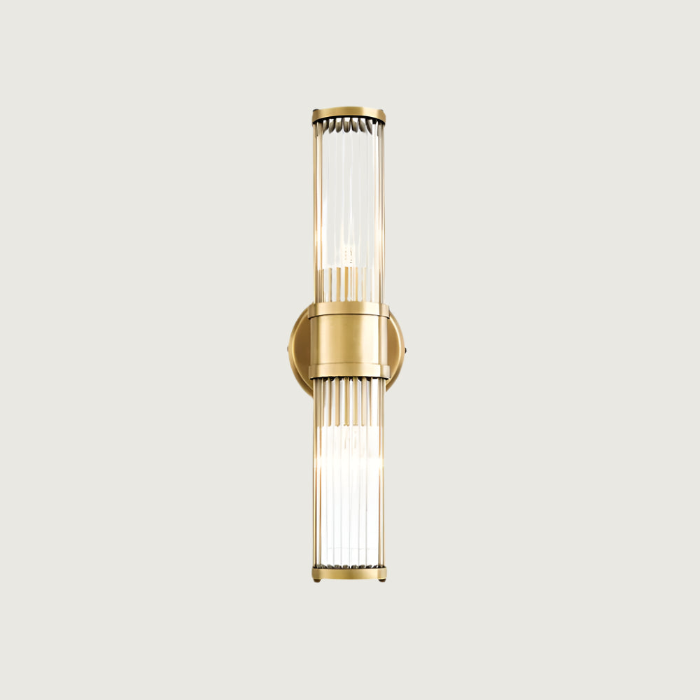 Moderne cilindervormige wandlamp - Style Moderne Doré En Métal Et Verre