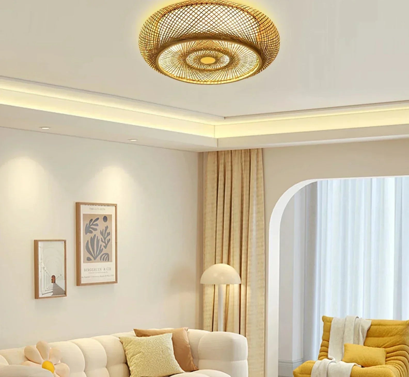 Prírodná bambusová závesná lampa - elegancia a autentickosť