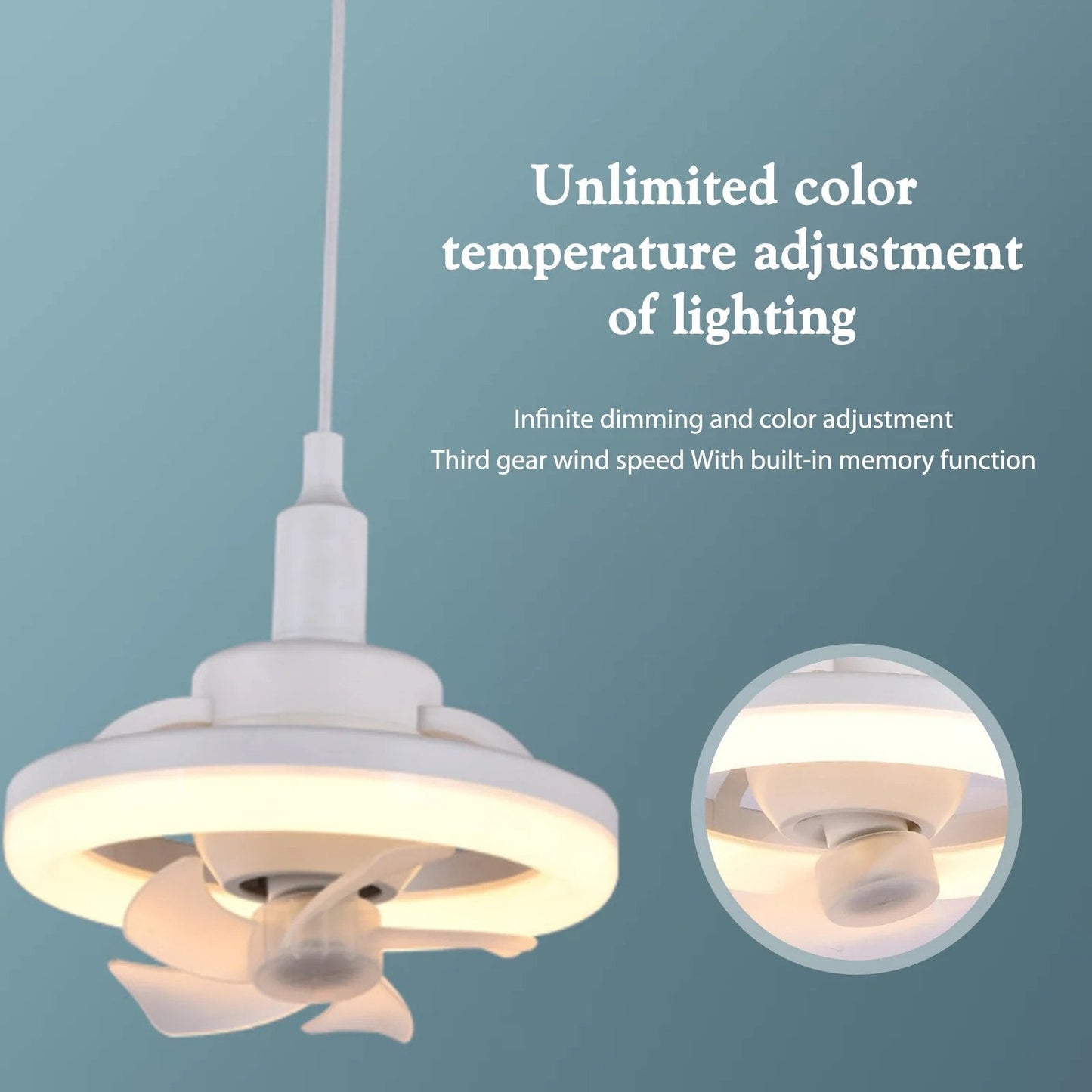 Rotating LED fan for optimal lighting and freshness 