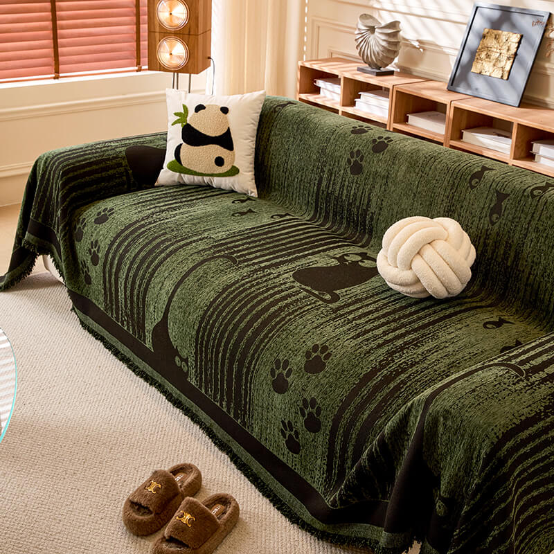 Pokrowiec na kanapę antypoślizgowy z wzorem łapek – ochrona i komfort 