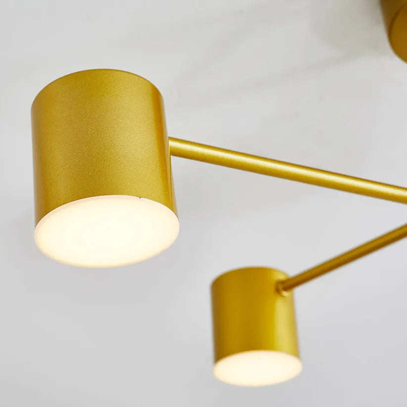 Moderne Plafondlamp Met 6 Draaiende LED-koppen – Veelzijdige Verlichting En Chic Ontwerp 