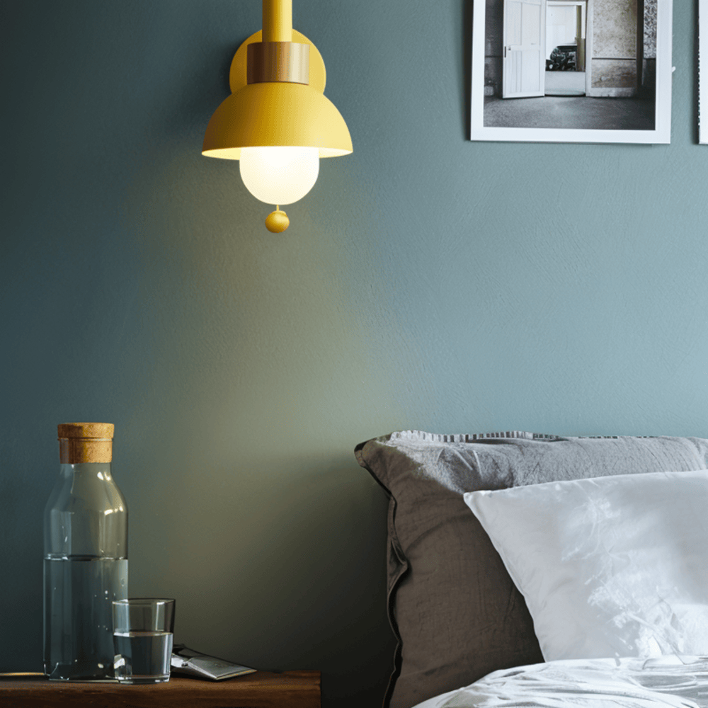 Lampada da parete pastello con interruttore a scomparsa - Illuminazione soffusa e stile moderno