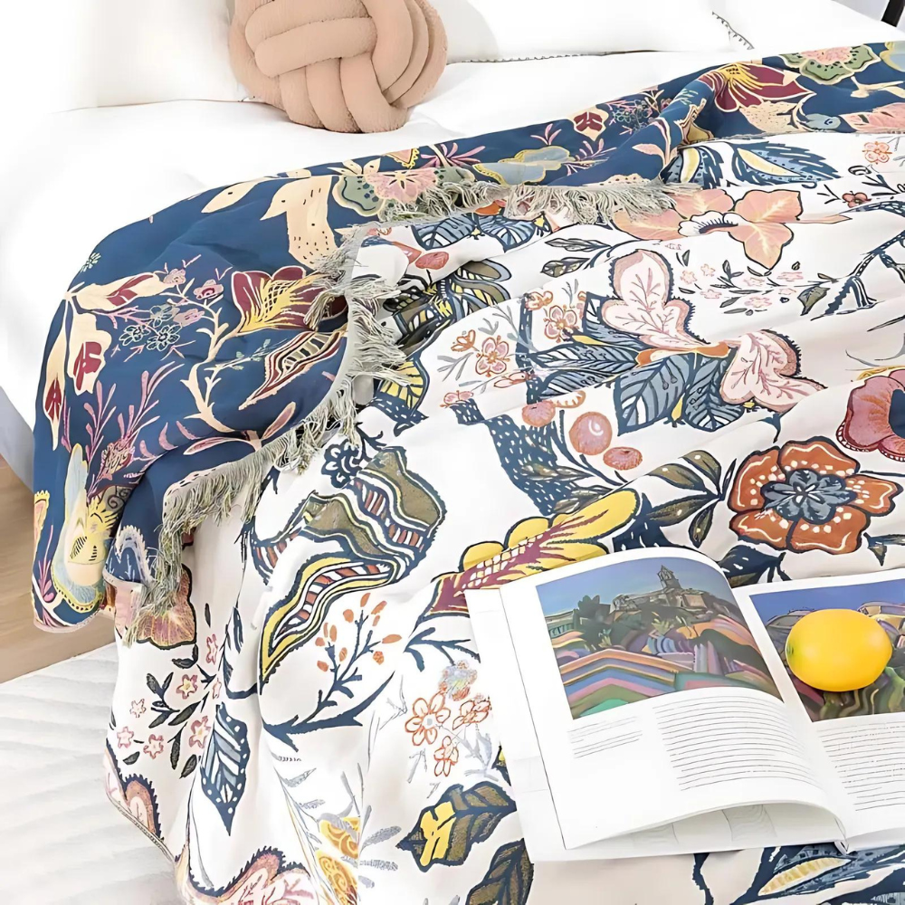 Umělecké pokrytie v rustikálnom štýle s kvetmi 