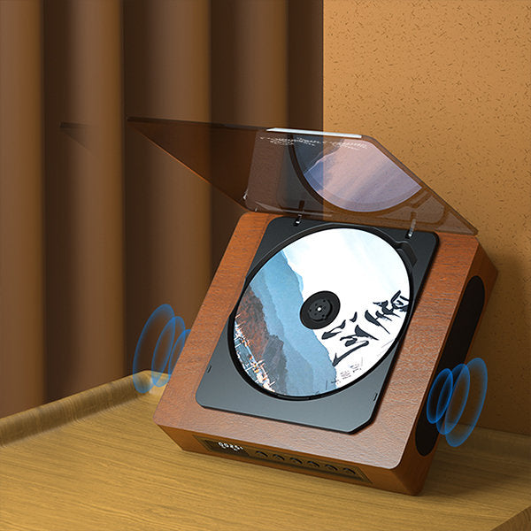 Leitor de CD retro Bluetooth com porta Type-C - Conectividade e qualidade de áudio superiores