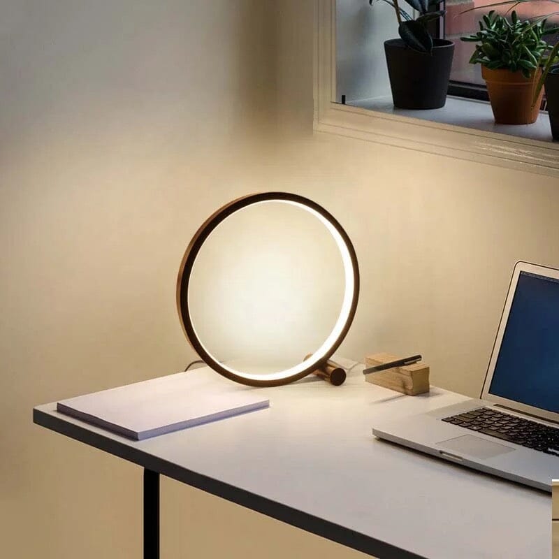 Lâmpada de Mesa Circular com Sensor Táctil – Modernidade e Conforto 