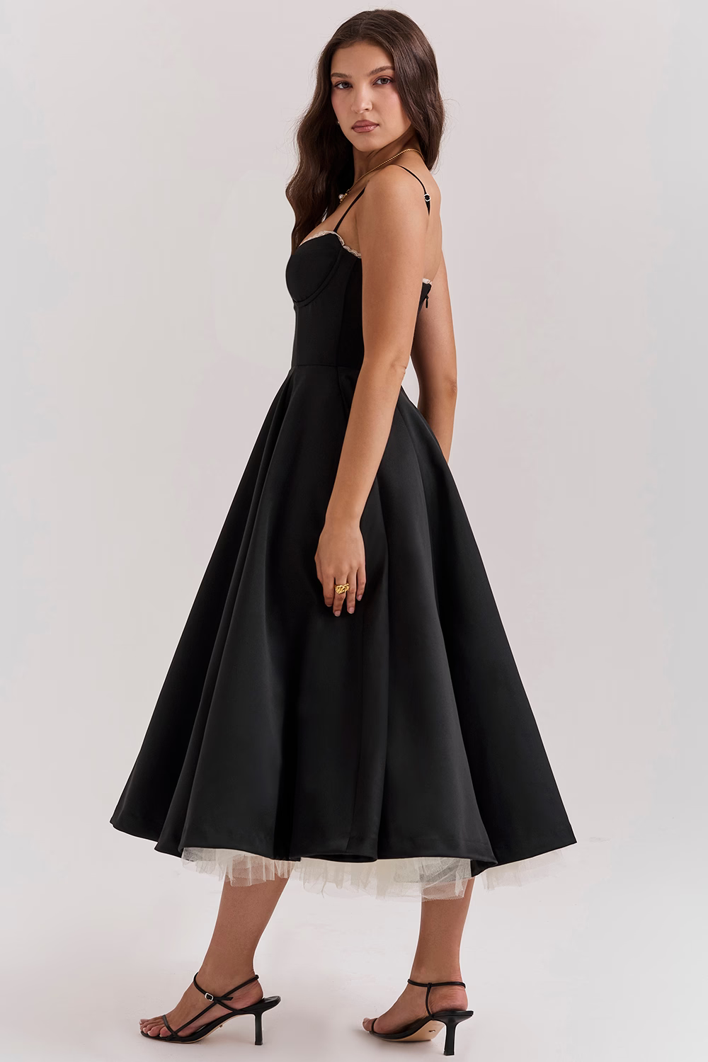 Lory | Midi Dress with Straps – Classic Glamour and Lightness 